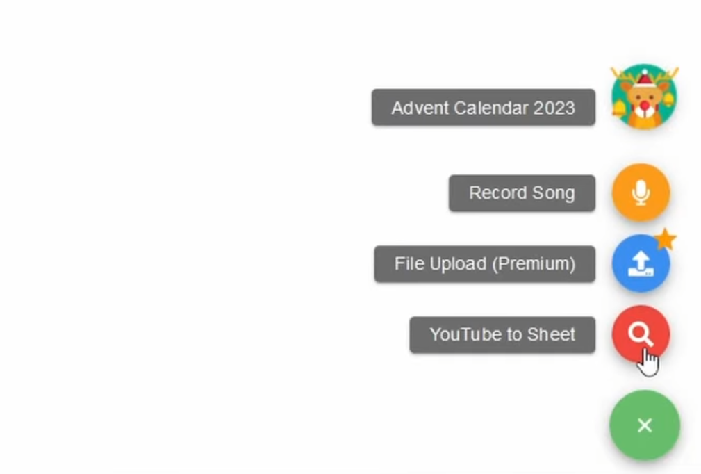 Melody Scanner provides the option to upload a file, record a song and paste a YouTube link which functions as the basis for the transcription.