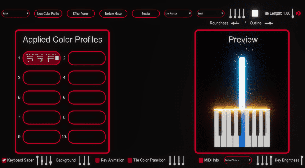 A configuration of the Effects window, displaying the to be rendered notes.