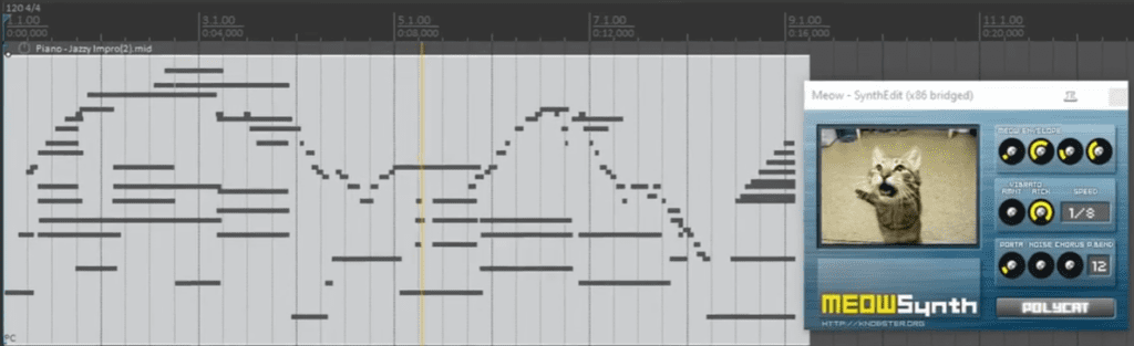 A Klangio Transcription MIDI file opened in REAPER