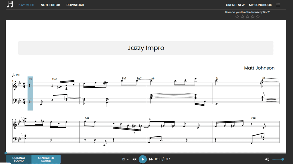 The Transcription Viewer of Piano2Notes